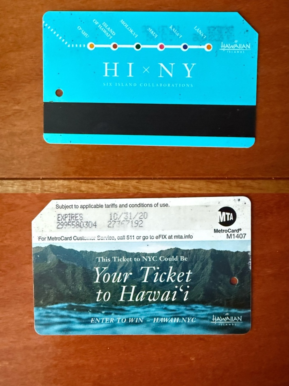 HI x NY Hawaiian Islands Collectible Card - Turquoise & Black NYC Metrocard